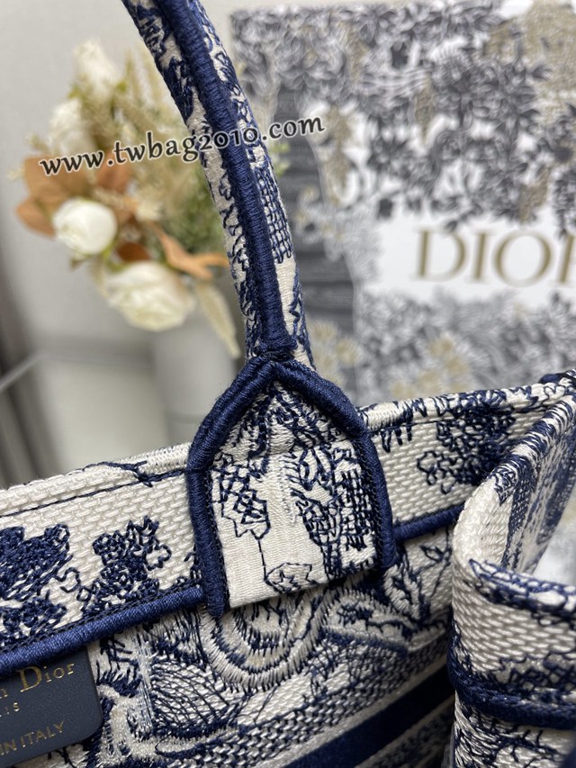 Dior专柜新款TOTE包迪奥高仿原单旧蓝虎小号购物袋手提托特包 djfk1376